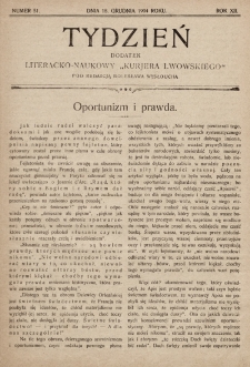 Tydzień : dodatek literacko-naukowy „Kurjera Lwowskiego”. 1904, nr 51