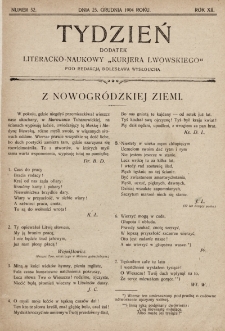 Tydzień : dodatek literacko-naukowy „Kurjera Lwowskiego”. 1904, nr 52