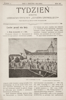 Tydzień : dodatek literacko-naukowy „Kurjera Lwowskiego”. 1906, nr 13