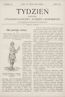 Tydzień : dodatek literacko-naukowy „Kurjera Lwowskiego”. 1906, nr 20
