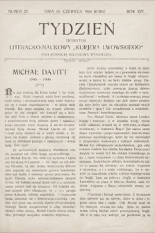 Tydzień : dodatek literacko-naukowy „Kurjera Lwowskiego”. 1906, nr 22