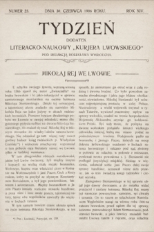 Tydzień : dodatek literacko-naukowy „Kurjera Lwowskiego”. 1906, nr 25