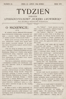 Tydzień : dodatek literacko-naukowy „Kurjera Lwowskiego”. 1906, nr 28