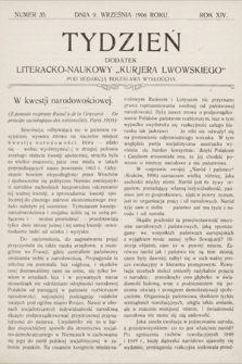 Tydzień : dodatek literacko-naukowy „Kurjera Lwowskiego”. 1906, nr 35