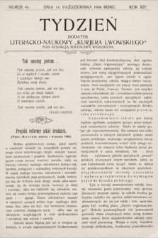 Tydzień : dodatek literacko-naukowy „Kurjera Lwowskiego”. 1906, nr 40