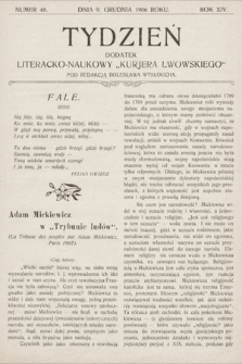 Tydzień : dodatek literacko-naukowy „Kurjera Lwowskiego”. 1906, nr 48
