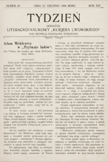 Tydzień : dodatek literacko-naukowy „Kurjera Lwowskiego”. 1906, nr 50