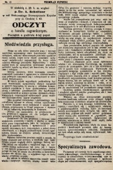 Przegląd Kupiecki : organ Krakowskiego Stowarzyszenia Kupców. 1921, nr 12