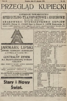 Przegląd Kupiecki : organ Krakowskiego Stowarzyszenia Kupców. 1921, nr 33