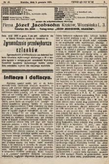 Przegląd Kupiecki : organ Krakowskiego Stowarzyszenia Kupców. 1921, nr 45