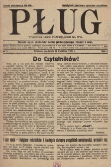 Pług : tygodnik ludu pracującego na wsi. 1923, nr 1