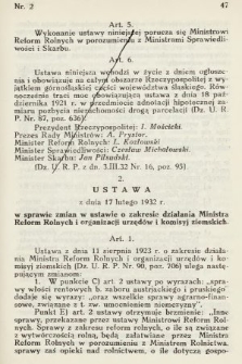 Dziennik Urzędowy Ministerstwa Reform Rolnych. 1932, nr 2