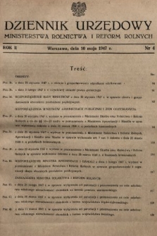 Dziennik Urzędowy Ministerstwa Rolnictwa i Reform Rolnych. 1947, nr 4