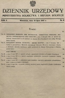Dziennik Urzędowy Ministerstwa Rolnictwa i Reform Rolnych. 1947, nr 6
