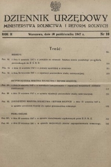Dziennik Urzędowy Ministerstwa Rolnictwa i Reform Rolnych. 1947, nr 10