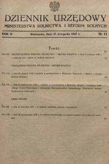 Dziennik Urzędowy Ministerstwa Rolnictwa i Reform Rolnych. 1947, nr 11