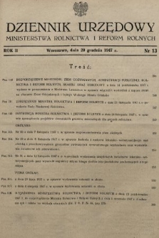 Dziennik Urzędowy Ministerstwa Rolnictwa i Reform Rolnych. 1947, nr 13