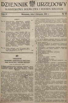 Dziennik Urzędowy Ministerstwa Rolnictwa i Reform Rolnych. 1949, nr 17