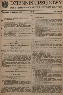 Dziennik Urzędowy Ministerstwa Rolnictwa i Reform Rolnych. 1950, nr 7