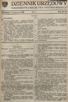 Dziennik Urzędowy Ministerstwa Rolnictwa i Reform Rolnych. 1950, nr 11