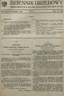Dziennik Urzędowy Ministerstwa Rolnictwa i Reform Rolnych. 1950, nr 14