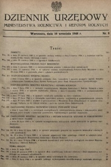 Dziennik Urzędowy Ministerstwa Rolnictwa i Reform Rolnych. 1945/1946, nr 8