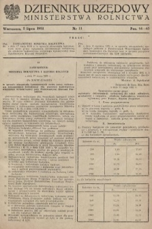 Dziennik Urzędowy Ministerstwa Rolnictwa. 1951, nr 11