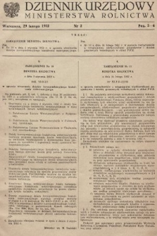 Dziennik Urzędowy Ministerstwa Rolnictwa. 1952, nr 2
