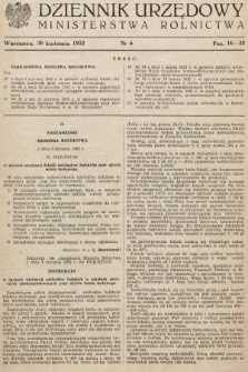Dziennik Urzędowy Ministerstwa Rolnictwa. 1952, nr 6