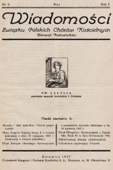Wiadomości Związku Polskich Chorów Kościelnych Diecezji Katowickiej. 1937, nr 5