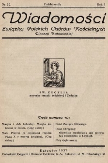 Wiadomości Związku Polskich Chorów Kościelnych Diecezji Katowickiej. 1937, nr 10