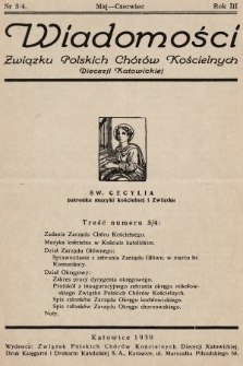 Wiadomości Związku Polskich Chorów Kościelnych Diecezji Katowickiej. 1939, nr 3/4