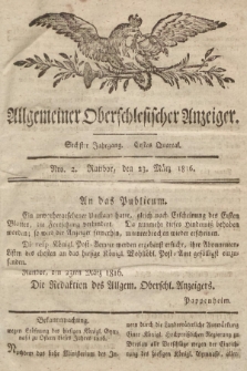 Allgemeiner Oberschlesischer Anzeiger : Blätter zur Besprechung und Förderung provinzieller Interessen zur Belehrung und Unterhaltung. 1816, nr 2