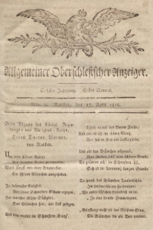 Allgemeiner Oberschlesischer Anzeiger : Blätter zur Besprechung und Förderung provinzieller Interessen zur Belehrung und Unterhaltung. 1816, nr 9