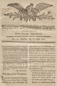 Allgemeiner Oberschlesischer Anzeiger : Blätter zur Besprechung und Förderung provinzieller Interessen zur Belehrung und Unterhaltung. 1816, nr 12