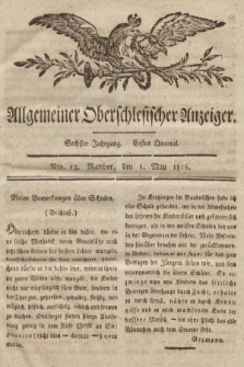 Allgemeiner Oberschlesischer Anzeiger : Blätter zur Besprechung und Förderung provinzieller Interessen zur Belehrung und Unterhaltung. 1816, nr 13