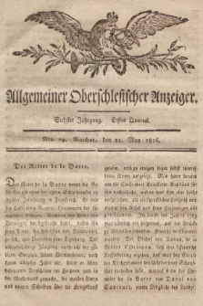 Allgemeiner Oberschlesischer Anzeiger : Blätter zur Besprechung und Förderung provinzieller Interessen zur Belehrung und Unterhaltung. 1816, nr 19