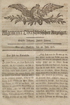 Allgemeiner Oberschlesischer Anzeiger : Blätter zur Besprechung und Förderung provinzieller Interessen zur Belehrung und Unterhaltung. 1816, nr 36