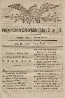 Allgemeiner Oberschlesischer Anzeiger : Blätter zur Besprechung und Förderung provinzieller Interessen zur Belehrung und Unterhaltung. 1816, nr 40
