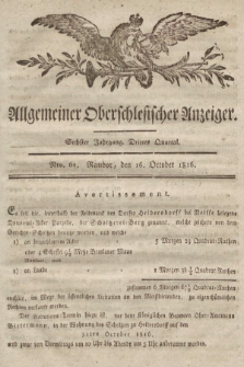 Allgemeiner Oberschlesischer Anzeiger : Blätter zur Besprechung und Förderung provinzieller Interessen zur Belehrung und Unterhaltung. 1816, nr 61