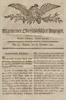 Allgemeiner Oberschlesischer Anzeiger : Blätter zur Besprechung und Förderung provinzieller Interessen zur Belehrung und Unterhaltung. 1816, nr 79