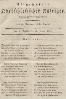Allgemeiner Oberschlesischer Anzeiger : Blätter zur Besprechung und Förderung provinzieller Interessen zur Belehrung und Unterhaltung. 1832, nr  3