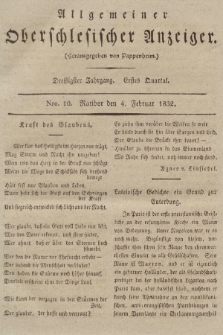 Allgemeiner Oberschlesischer Anzeiger : Blätter zur Besprechung und Förderung provinzieller Interessen zur Belehrung und Unterhaltung. 1832, nr  10