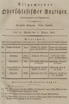 Allgemeiner Oberschlesischer Anzeiger : Blätter zur Besprechung und Förderung provinzieller Interessen zur Belehrung und Unterhaltung. 1832, nr  12