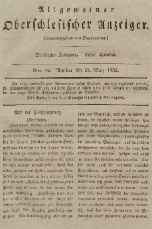 Allgemeiner Oberschlesischer Anzeiger : Blätter zur Besprechung und Förderung provinzieller Interessen zur Belehrung und Unterhaltung. 1832, nr  24