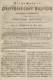 Allgemeiner Oberschlesischer Anzeiger : Blätter zur Besprechung und Förderung provinzieller Interessen zur Belehrung und Unterhaltung. 1832, nr  41