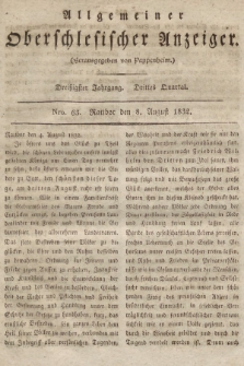 Allgemeiner Oberschlesischer Anzeiger : Blätter zur Besprechung und Förderung provinzieller Interessen zur Belehrung und Unterhaltung. 1832, nr  63