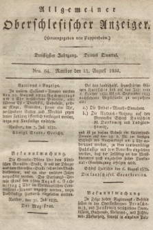 Allgemeiner Oberschlesischer Anzeiger : Blätter zur Besprechung und Förderung provinzieller Interessen zur Belehrung und Unterhaltung. 1832, nr  64