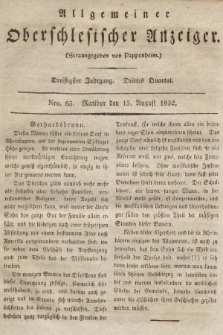 Allgemeiner Oberschlesischer Anzeiger : Blätter zur Besprechung und Förderung provinzieller Interessen zur Belehrung und Unterhaltung. 1832, nr  65