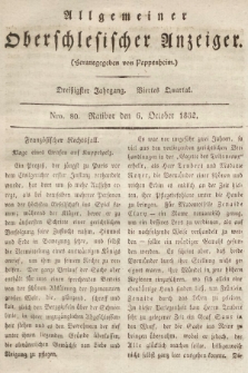 Allgemeiner Oberschlesischer Anzeiger : Blätter zur Besprechung und Förderung provinzieller Interessen zur Belehrung und Unterhaltung. 1832, nr  80